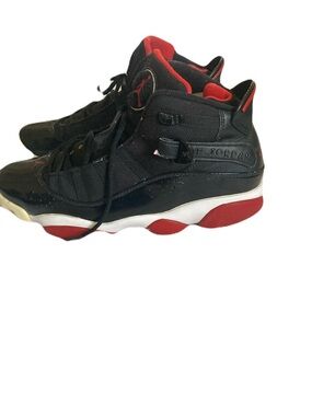 Jordan Black and Red Retro Basketball Sneakers
